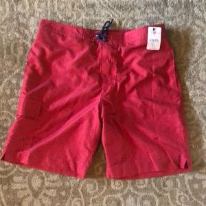 Red CHAPS swim trunks NWT large